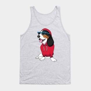 Hipster Basset Hound Tank Top